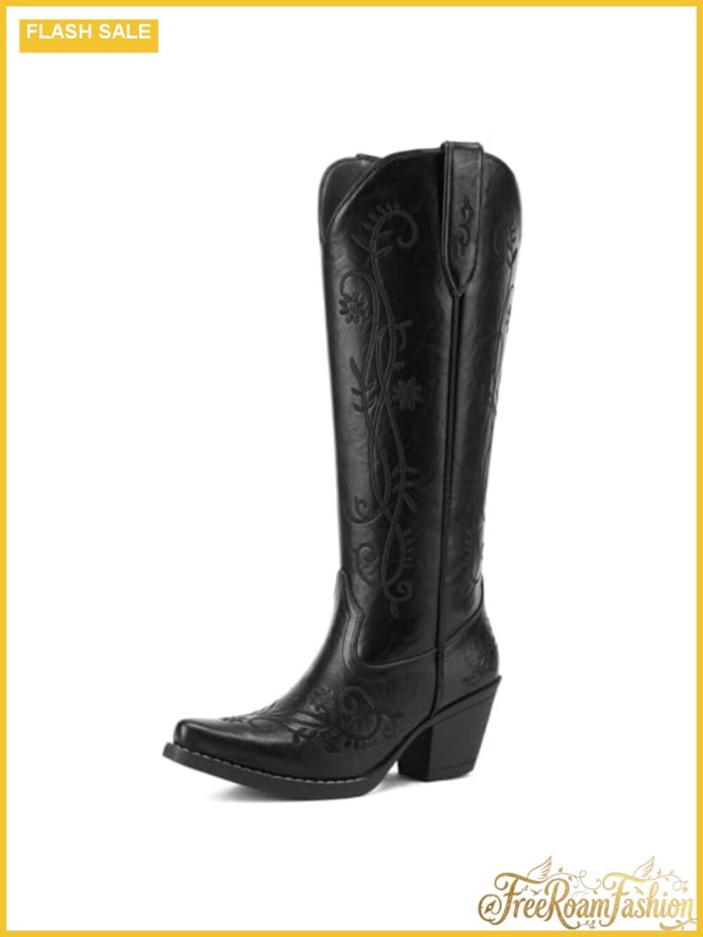 Women's Knee High Cowboy Boots Snip Toe Western Dress Boots